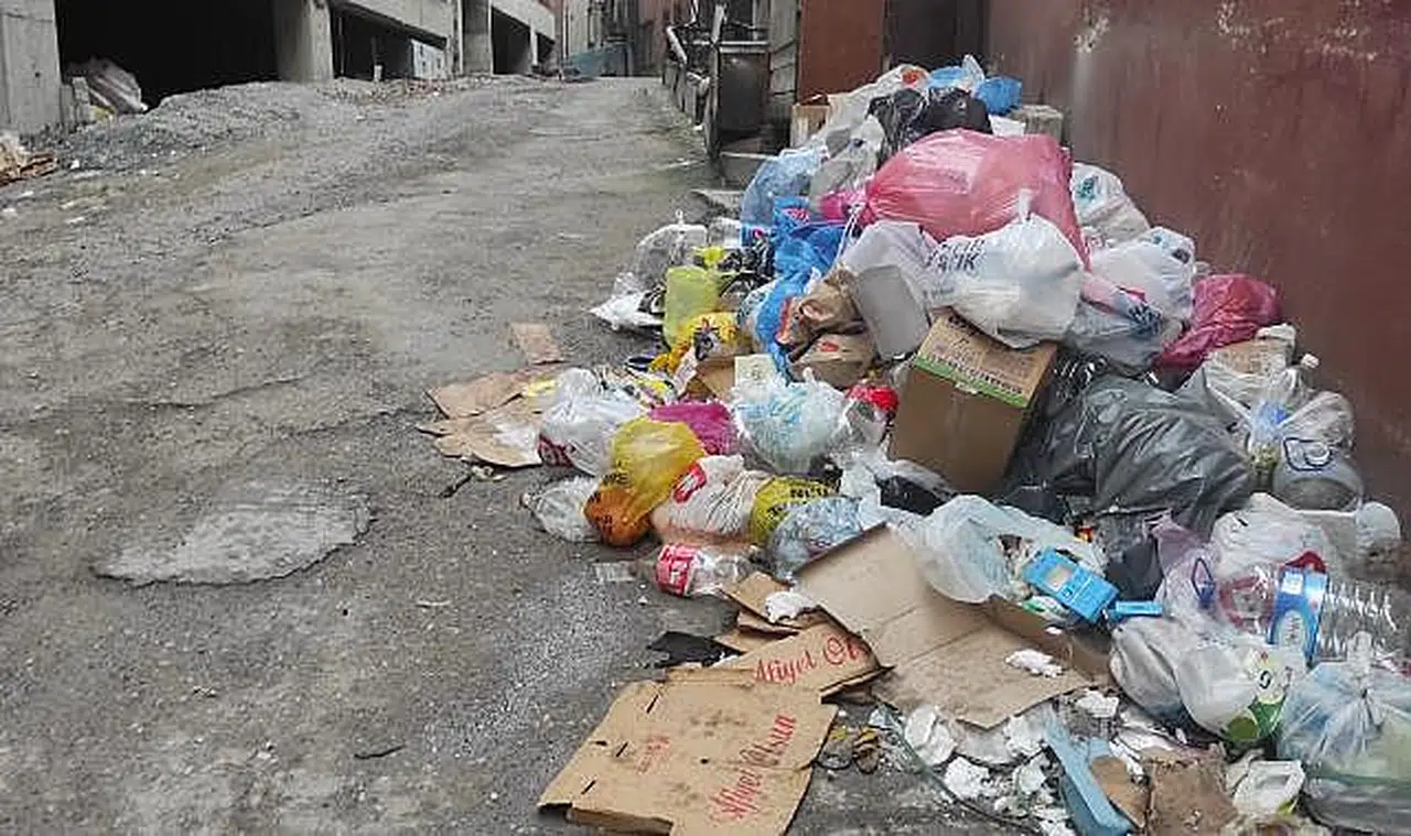 Belediyeye 50 metre mesafede! Konteynırlar gitti çöpler kaldı...