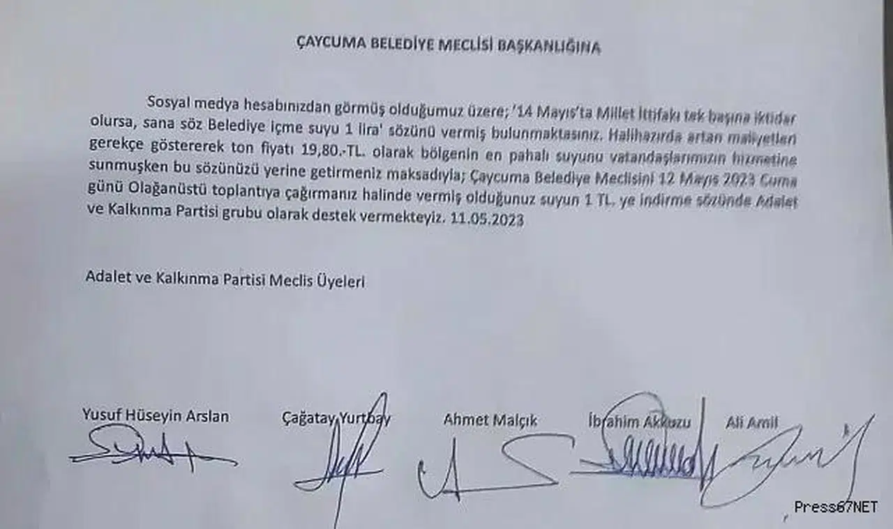 AK Parti'den Kantarcı'ya su çağrısı