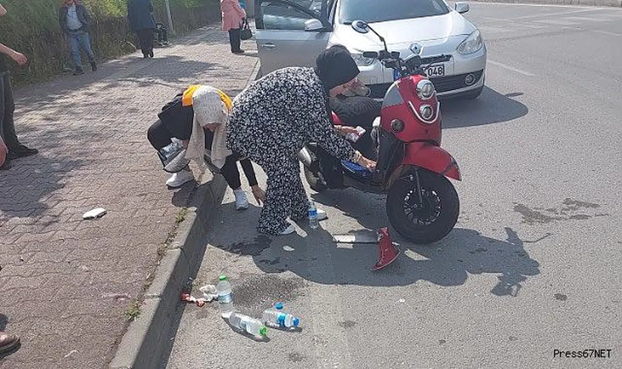 Motosiklet ile otomobil çarpıştı: 1 yaralı