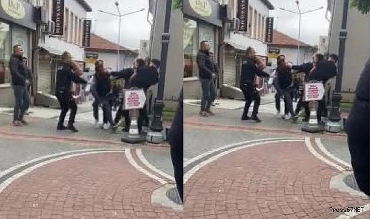 Tekme ve yumruklar havada uçuştu, poliste olaya karıştı