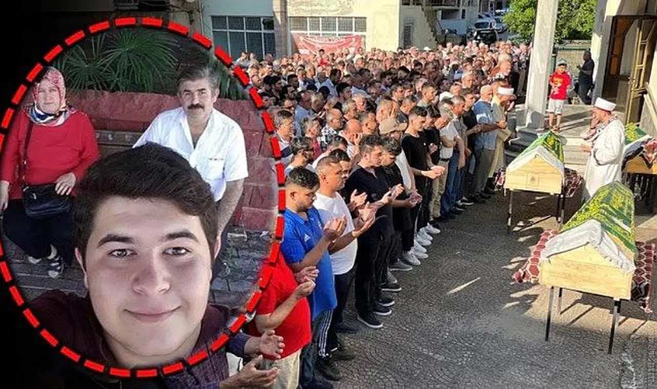 Baba, anne ve oğlu gözyaşları arasında defnedildi