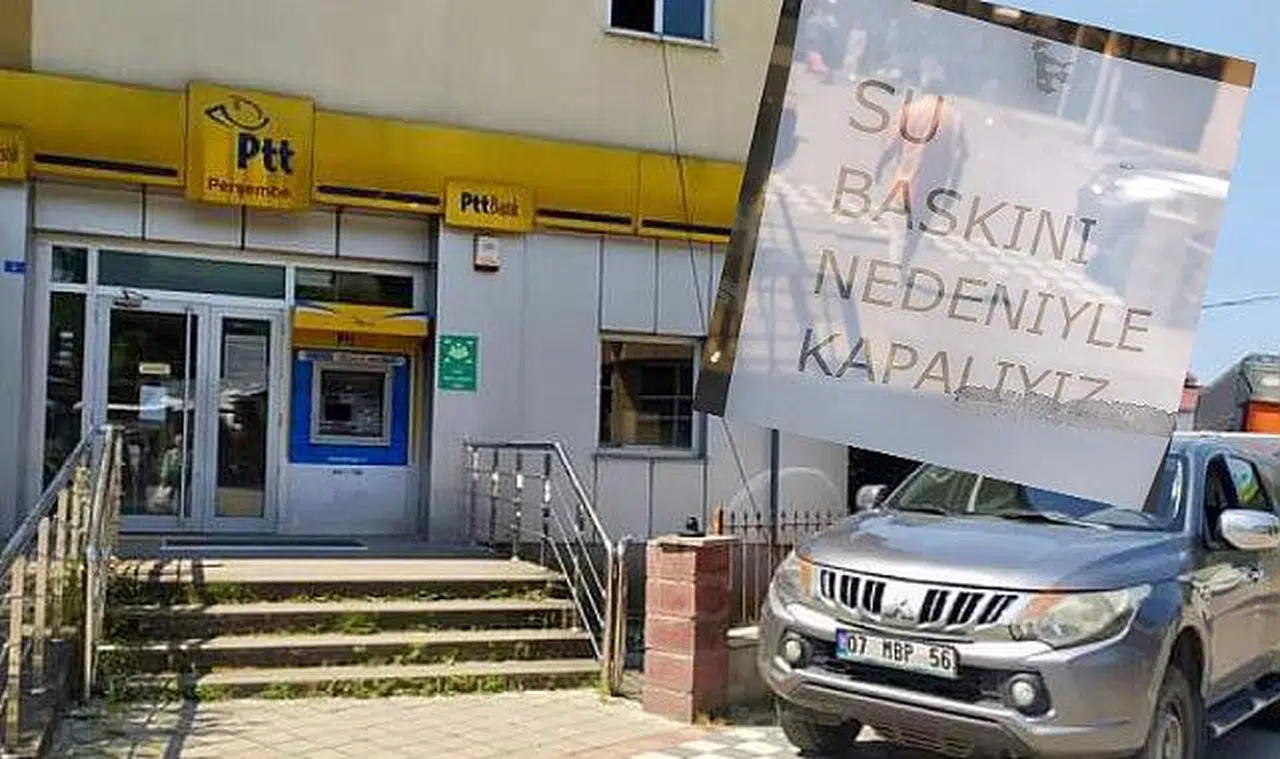Yağmur yağdı, PTT Şubesi kapandı.. Ne zaman açılacak bilinmiyor!