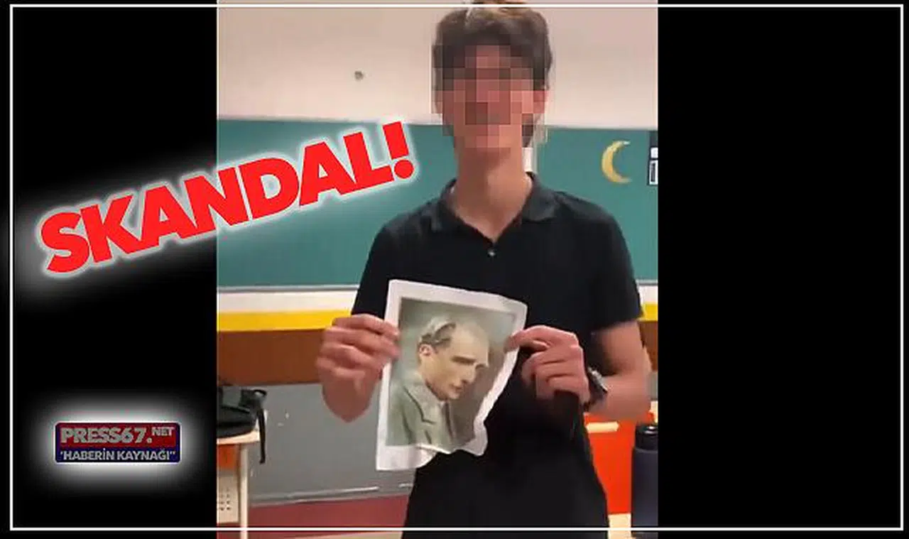 Atatürk'ün fotoğrafıyla skandal görüntüler!