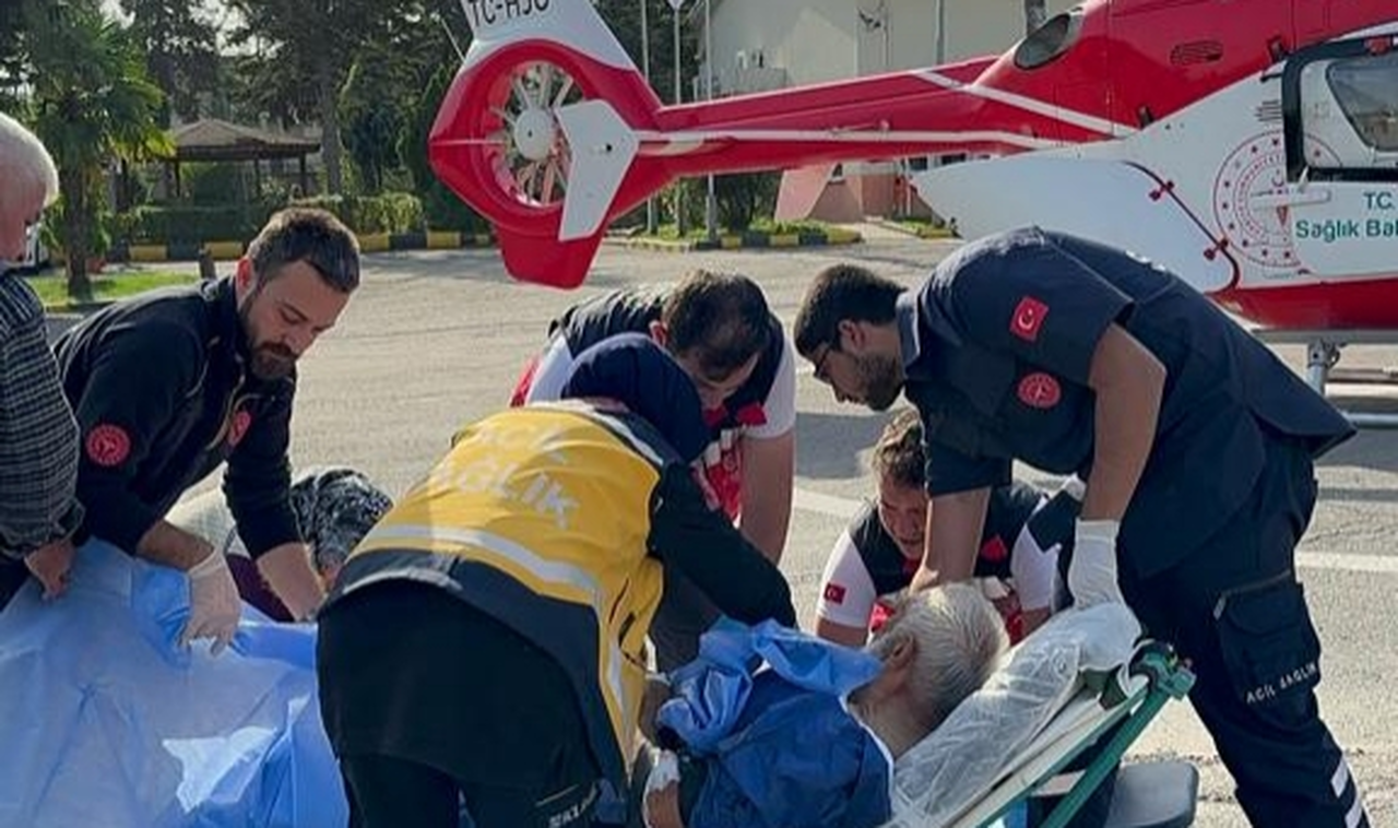 O hastanın imdadına helikopter ambulans yetişti!