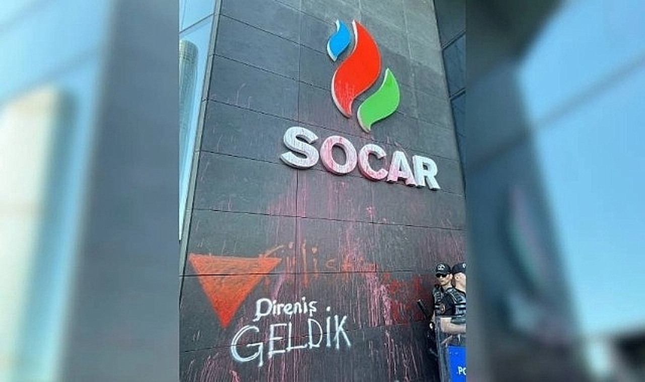 SOCAR önünde Filistin protestosu: 3 kişi gözaltında