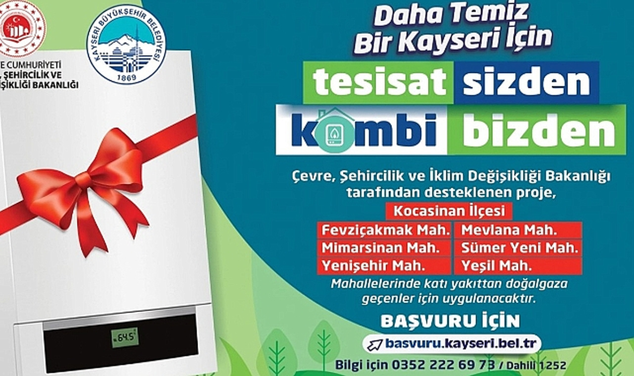 Kayseri Büyükşehir'den Çevreci Proje: 'Tesisat Sizden, Kombi Bizden'