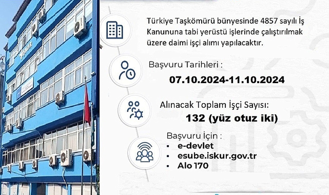 TTK 132 Nitelikli İşçi Alımı Yapacak