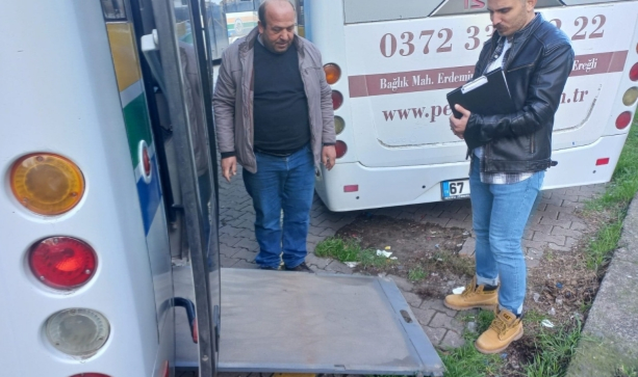 Kdz. Ereğli'de halk otobüsleri denetlendi