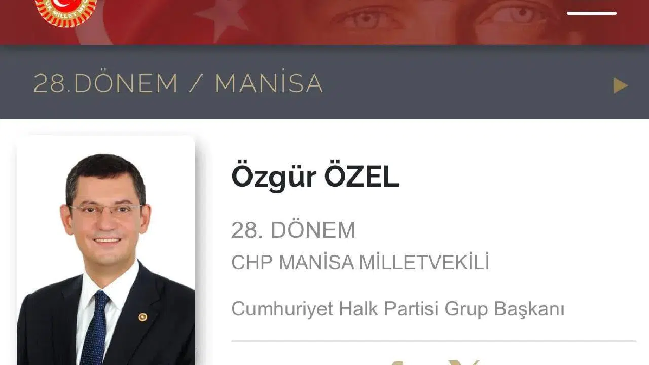 TBMM Özgür Özel'in sitedeki unvanını değiştirdi