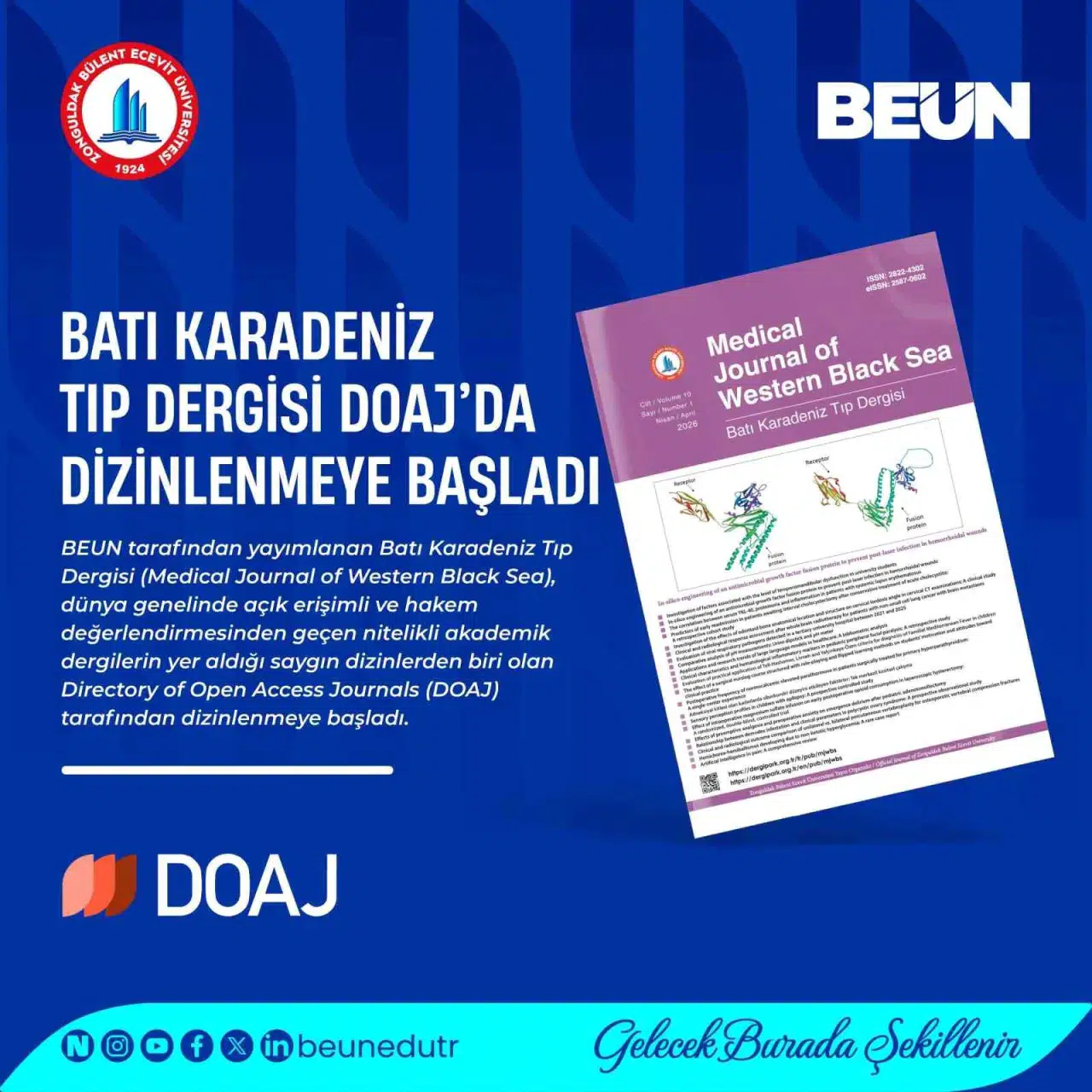 Batı Karadeniz Tıp Dergisi DOAJ’da dizinlenmeye başladı