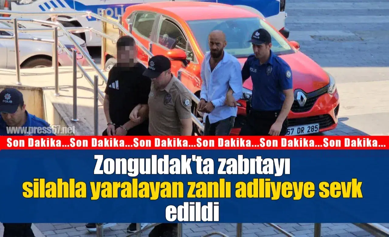 Zonguldak'ta zabıtayı silahla yaralayan zanlı adliyeye sevk edildi
