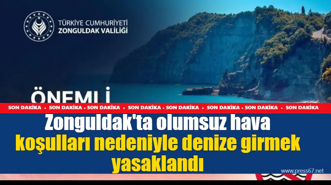 Zonguldak'ta olumsuz hava koşulları nedeniyle denize girmek yasaklandı