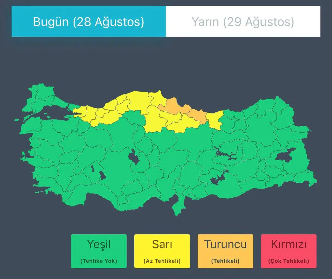 Zonguldak'ta kuvvetli sağanak ve gök gürültülü yağış uyarısı