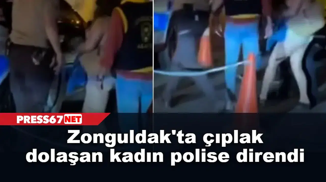 Zonguldak'ta çıplak dolaşan kadın polise direndi