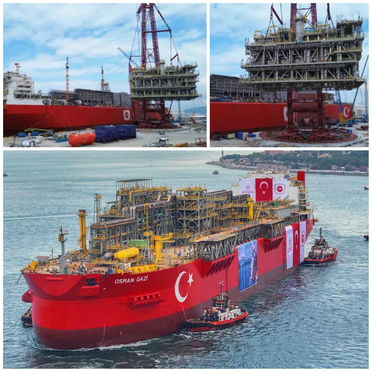 Osman Gazi platformuna 2 bin 500 tonluk yaşamsal modül entegre edildi