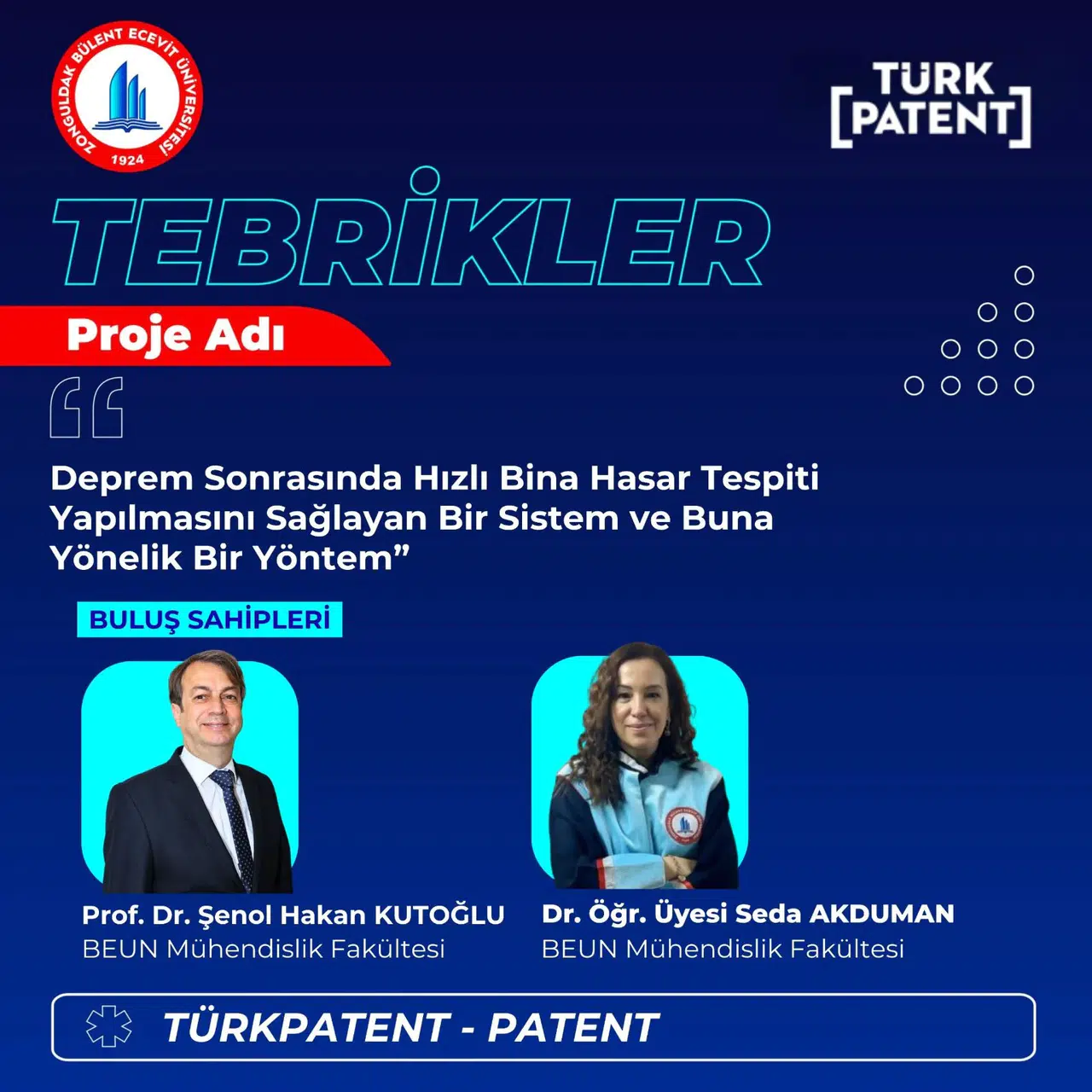BEUN Akademisyenlerinden Deprem Sonrası Bina Hasar Tespitinde Hızlı Değerlendirme Sağlayacak Yenilikçi Buluş