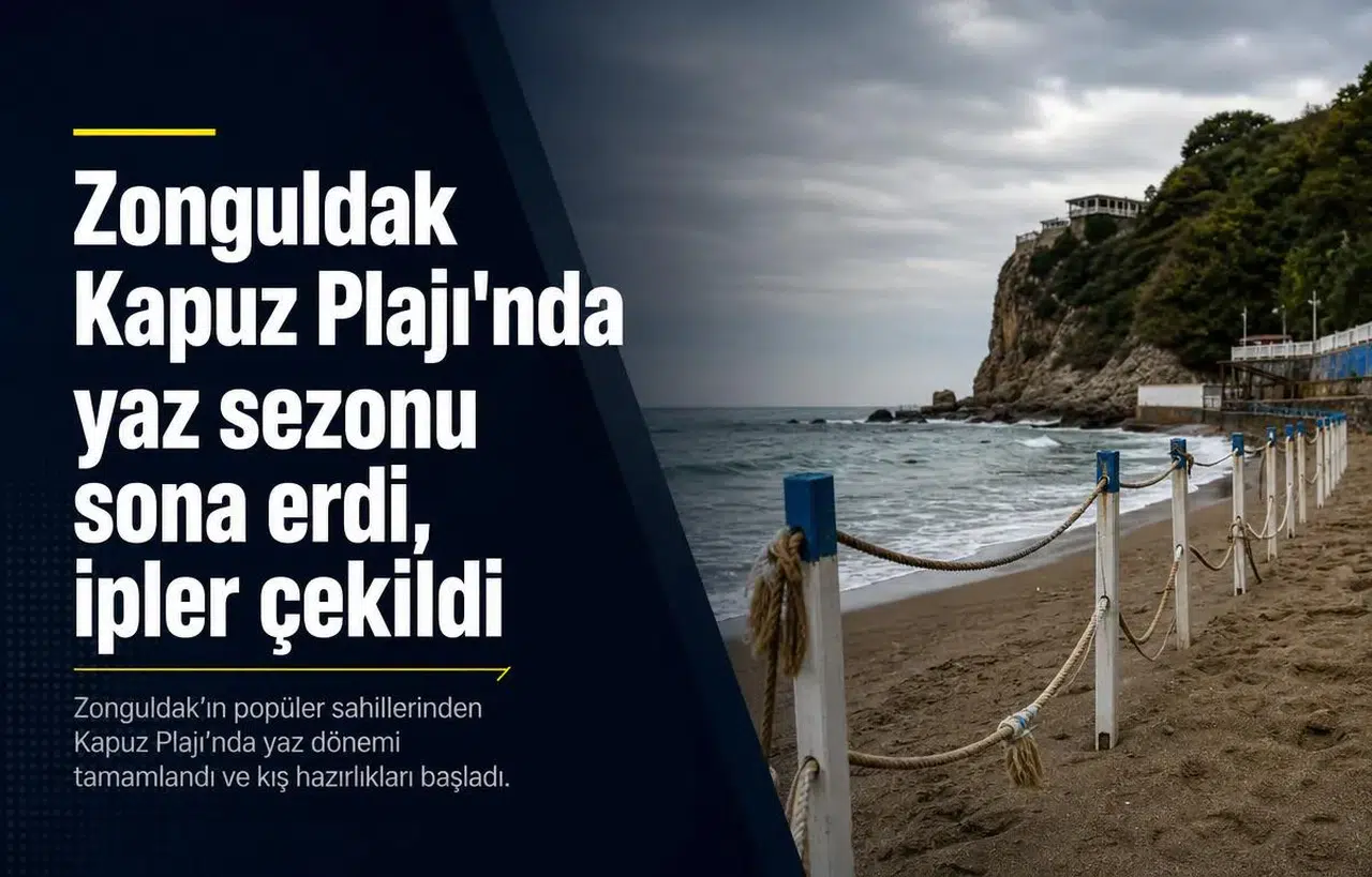 Zonguldak Kapuz Plajı'nda yaz sezonu sona erdi, ipler çekildi