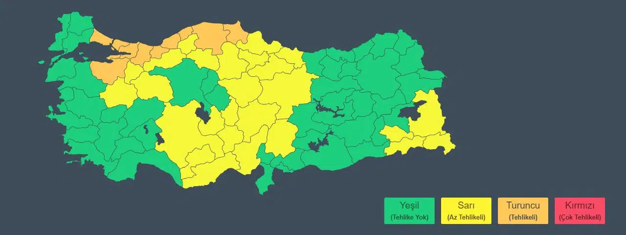 Zonguldak için turuncu kodlu yağış uyarısı