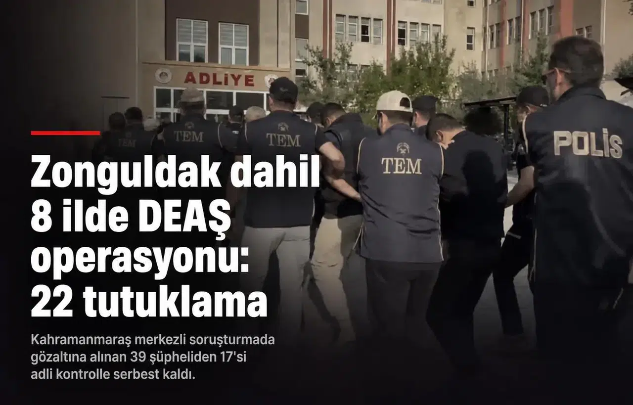 Zonguldak dahil 8 ilde DEAŞ operasyonu: 22 tutuklama