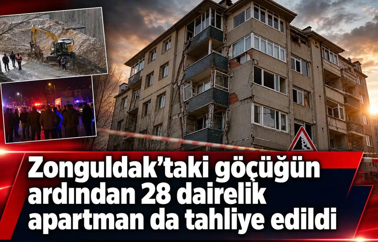 Zonguldak'taki göçüğün ardından 28 dairelik apartman da tahliye edildi