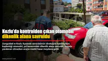 Kozlu’da Kontrolden Çıkan Araç Dikenlik Alana Yuvarlandı