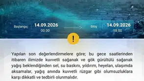 Zonguldak Valiliği'nden kuvvetli sağanak yağış uyarısı