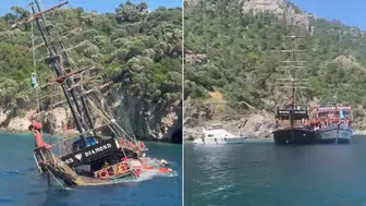 Marmaris'te batan teknedeki 148 kişi tahliye edildi