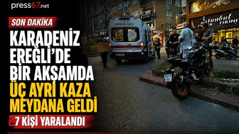 Karadeniz Ereğli'de bir akşamda üç ayrı kaza meydana geldi, 7 kişi yaralandı