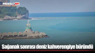 Sağanak sonrası deniz kahverengiye büründü