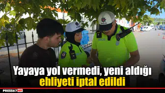 Yayaya yol vermedi, yeni aldığı ehliyeti iptal edildi