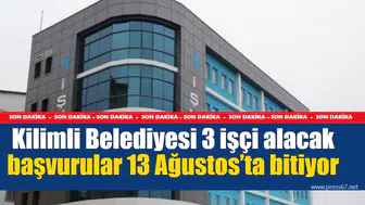 Kilimli Belediyesi 3 işçi alacak başvurular 13 Ağustos’ta bitiyor