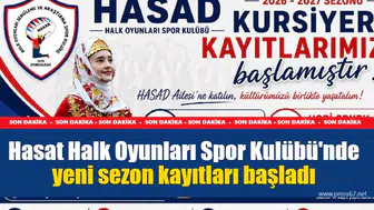 Hasat Halk Oyunları Spor Kulübü'nde yeni sezon kayıtları başladı
