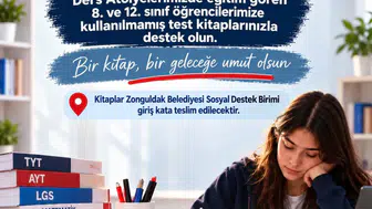 Zonguldak Belediyesi öğrencilere test kitabı bağışını başlattı