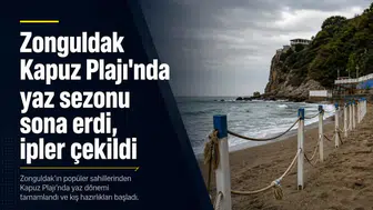 Zonguldak Kapuz Plajı'nda yaz sezonu sona erdi, ipler çekildi