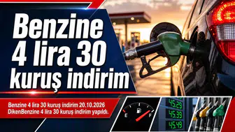 Benzin fiyatlarına 4 lira 30 kuruşluk indirim geldi