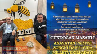 Anavatan Partisi Zonguldak 1. Sıra Milletvekili adayı Mazaklı'dan bayram mesajı!