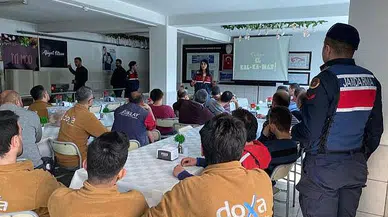 İşçilere kadına yönelik şiddetle mücadelede farkındalığı anlattılar