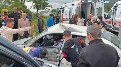 Gökçebey'de feci kaza, baba öldü kızı yaralı!