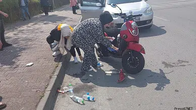 Motosiklet ile otomobil çarpıştı: 1 yaralı