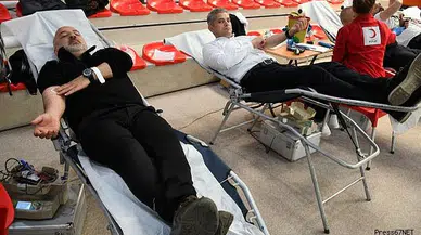 Sporcu fabrikasında kan bağışladılar
