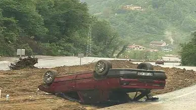 Sürücünün kontrolünden çıkan araç takla attı:1 yaralı