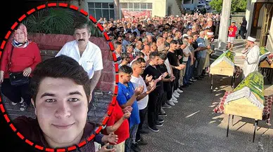 Baba, anne ve oğlu gözyaşları arasında defnedildi