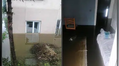 Saltukova'da depremzedelerin evleri sular altında kaldı