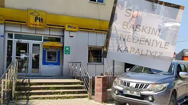 Yağmur yağdı, PTT Şubesi kapandı.. Ne zaman açılacak bilinmiyor!