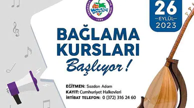 Bağlama kursu müracaatları başladı