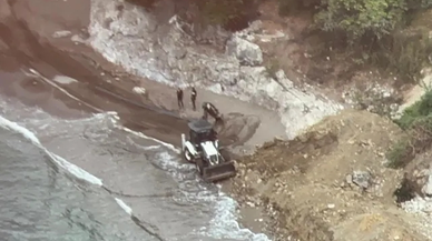 Tersane plajı bölgesine dökülen hafriyat için çalışma başlatıldı