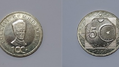 100. yılına özel "5 Türk lirası" hatıra parası basıldı