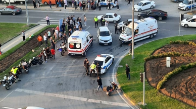 Aynı kavşak yine kaza.. Taklalar atarak durabildi! Yaralılar var