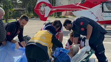 O hastanın imdadına helikopter ambulans yetişti!