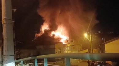 Rüzgarlı Meşe'de korkutan yangın! Alevler geceyi aydınlattı...